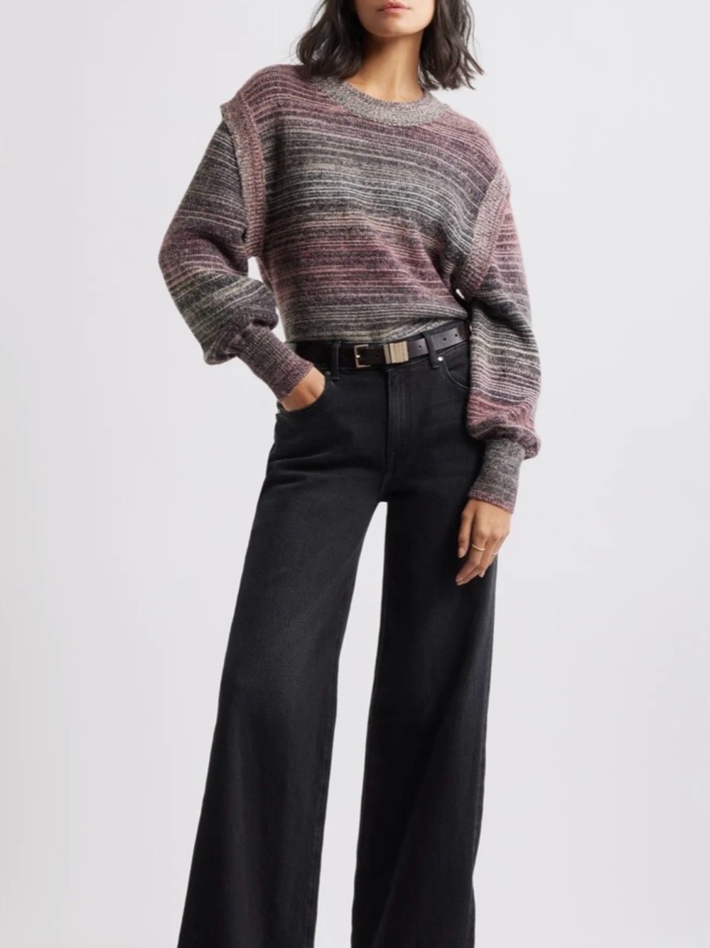 Frame The High Rise Wide  Jeans in Black size 26
